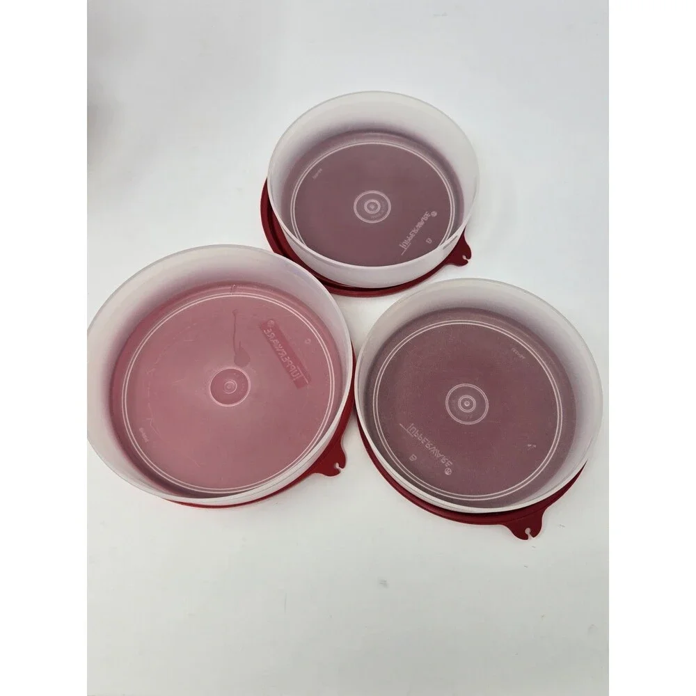 VINTAGE TUPPERWARE MISC LOT OF 34 RED CHRISTMAS FESTIVE FOOD STORAGE CONTAINERS